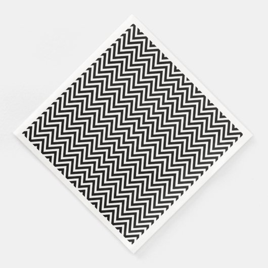 Zwarte en witte Chevron Stripes Servet (Hoek)