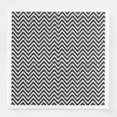 Zwarte en witte  Chevron Stripes Servet (Voorkant)