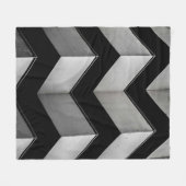 ZWARTE EN WITTE CHEVRON WALLPAPIER FLEECE DEKEN (Voorkant (Horizontaal))