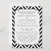  zwarte en witte Chevron Wedding Invite Kaart (Voorkant)