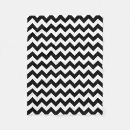 Zwarte en witte Chevron Zigzag Fleece Deken