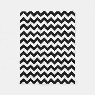 Zwarte en witte Chevron Zigzag Fleece Deken