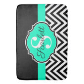 Zwarte en witte Chevrons Badmat (Voorkant Verticaal)