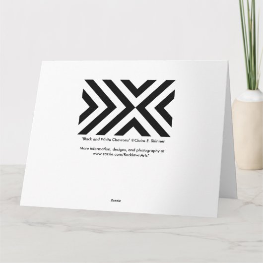 Zwarte en witte Chevrons Bedankkaart (Achterkant)