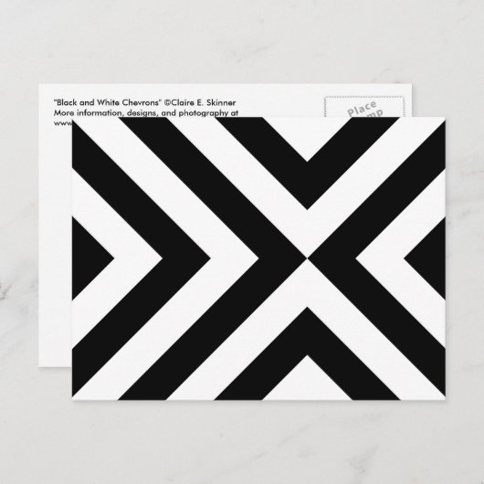 Zwarte en witte Chevrons Briefkaart (Voorkant / Achterkant)