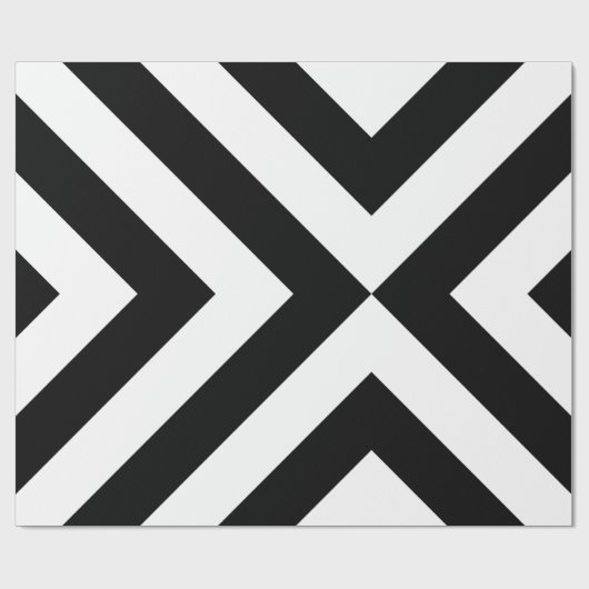 Zwarte en witte Chevrons Cadeaupapier (Vlak)
