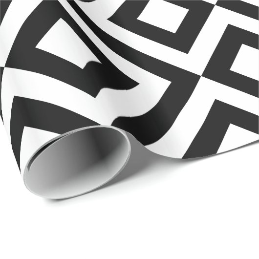 Zwarte en witte Chevrons Cadeaupapier (Rol Hoek)