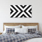 Zwarte en witte Chevrons Canvas Afdruk (Insitu (Slaapkamer))