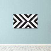 Zwarte en witte Chevrons Canvas Afdruk (Insitu (Houten vloer))