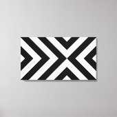 Zwarte en witte Chevrons Canvas Afdruk (Voorkant)
