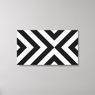 Zwarte en witte Chevrons Canvas Afdruk