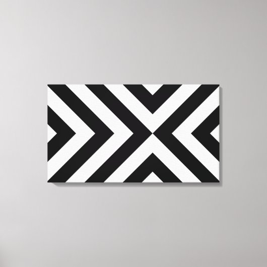 Zwarte en witte Chevrons Canvas Afdruk (Voorkant)