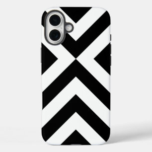 Zwarte en witte Chevrons iPhone 16 Plus Hoesje