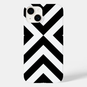 Zwarte en witte Chevrons Case-Mate iPhone 14 Hoesje