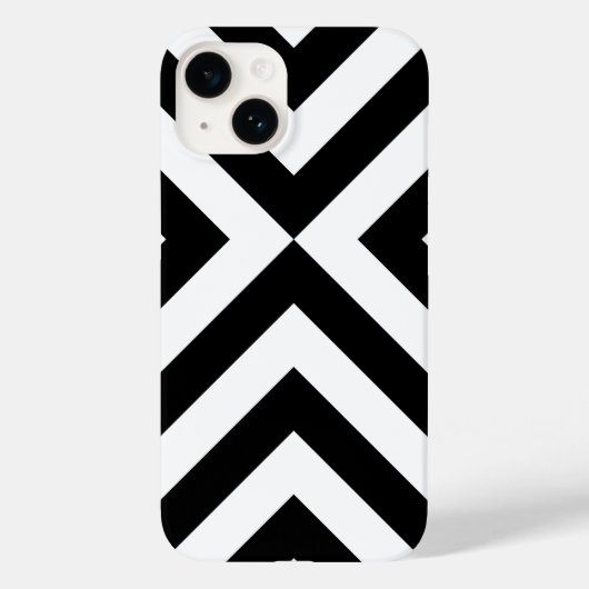Zwarte en witte Chevrons Case-Mate iPhone Case (Achterkant)