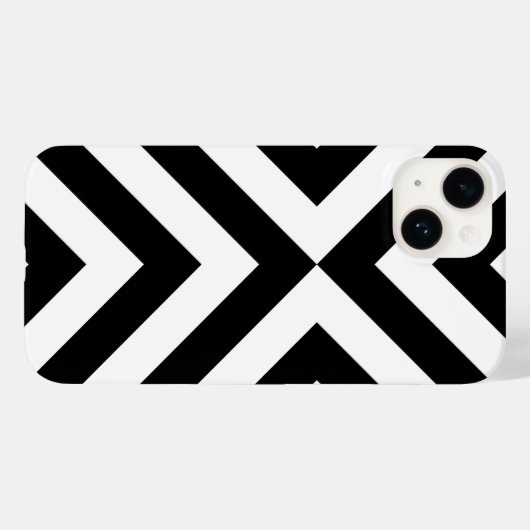 Zwarte en witte Chevrons Case-Mate iPhone Case (Achterkant (horizontaal))
