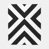 Zwarte en witte Chevrons Fleece Deken (Voorkant)