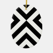 Zwarte en witte Chevrons Keramisch Ornament (Voorkant)