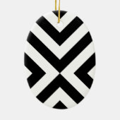 Zwarte en witte Chevrons Keramisch Ornament (Achterkant)