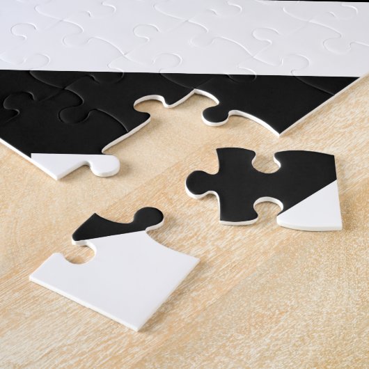 Zwarte en witte Chevrons Legpuzzel (Zijkant)