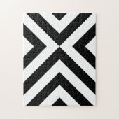 Zwarte en witte Chevrons Legpuzzel (Verticaal)