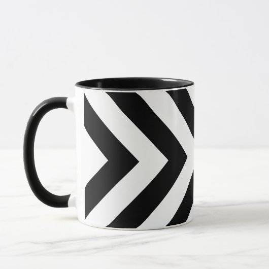 Zwarte en witte Chevrons Mok (Links)