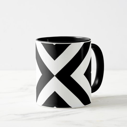 Zwarte en witte Chevrons Mok (Voorkant rechts)