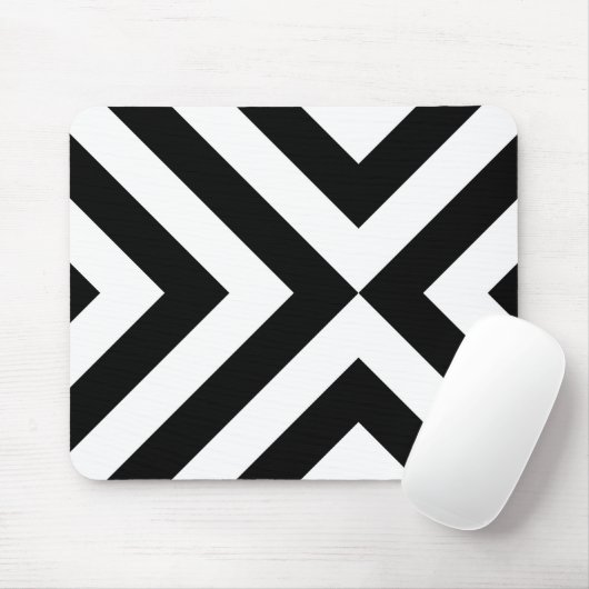 Zwarte en witte Chevrons Muismat (Met muis)