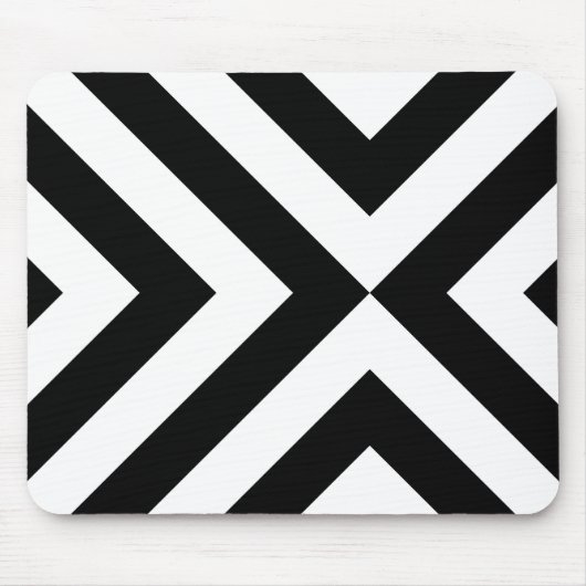 Zwarte en witte Chevrons Muismat (Voorkant)