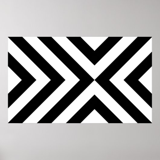 Zwarte en witte Chevrons Poster (Voorkant)