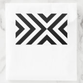 Zwarte en witte Chevrons Rechthoekige Sticker (Tas)