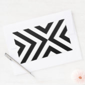 Zwarte en witte Chevrons Rechthoekige Sticker (Envelop)