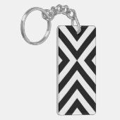 Zwarte en witte Chevrons Sleutelhanger (Voorkant Links)