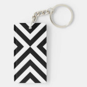 Zwarte en witte Chevrons Sleutelhanger (achterkant)