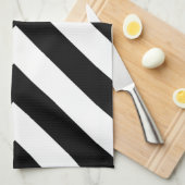 Zwarte en witte Chevrons Theedoek (Quarter Fold)