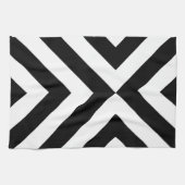 Zwarte en witte Chevrons Theedoek (Horizontaal)