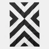 Zwarte en witte Chevrons Theedoek (Verticaal)