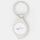 Zwarte en witte Chevy Impala Drawing Swirl Sleutelhanger (Voorkant)