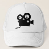 ZWARTE EN WITTE CINECAMERA EN HART TRUCKER PET (Voorkant)