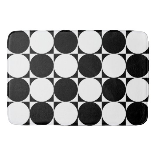 ZWARTE EN WITTE CIRCLS BADMAT (Voorkant)