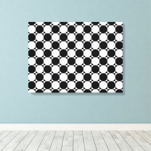 ZWARTE EN WITTE CIRCLS CANVAS AFDRUK (Insitu (Houten vloer))