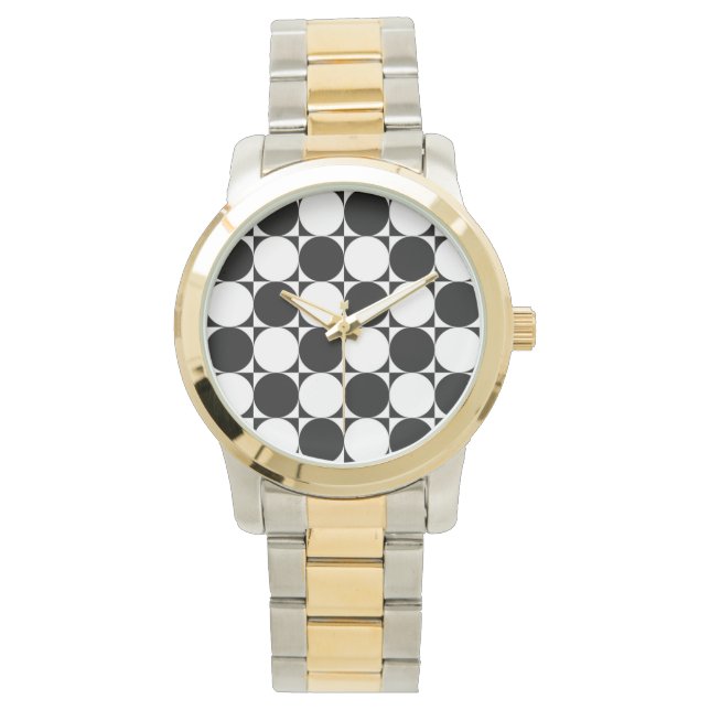 ZWARTE EN WITTE CIRCLS HORLOGE (Voorkant)
