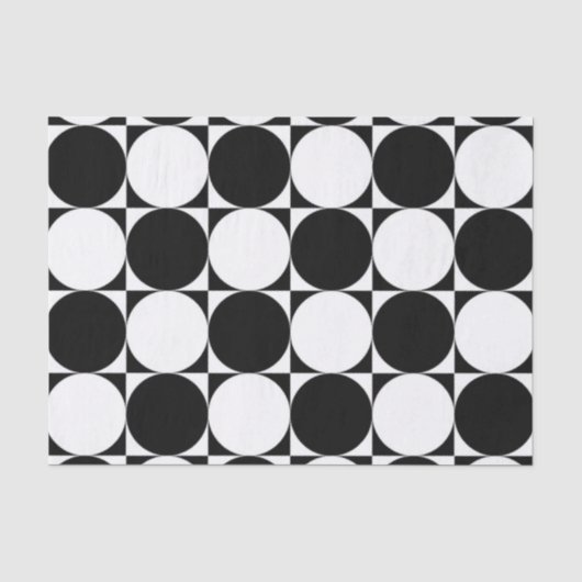 ZWARTE EN WITTE CIRCLS TISSUEPAPIER (Voorkant)