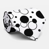 Zwarte en witte cirkel stropdas (Opgerold)