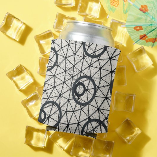 Zwarte en witte cirkels blikjeskoeler (Insitu Zomer)