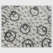 Zwarte en witte cirkels cadeaupapier (Vlak)