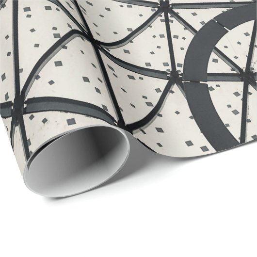 Zwarte en witte cirkels cadeaupapier (Rol Hoek)