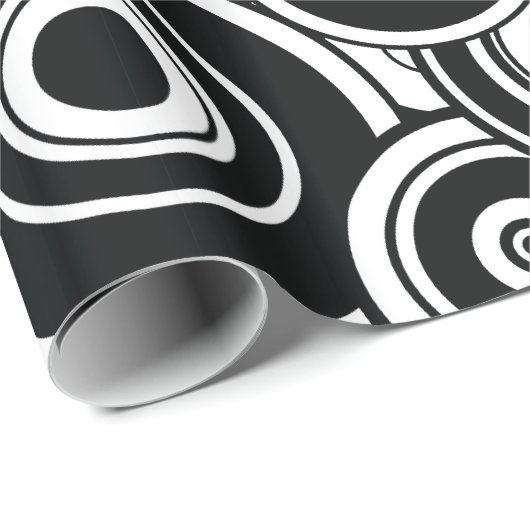 Zwarte en witte cirkels cadeaupapier (Rol Hoek)