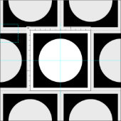 Zwarte en witte cirkels en vierkantjes stof (Delen)