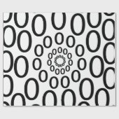 Zwarte en Witte Cirkels Geometrisch Cadeaupapier (Vlak)